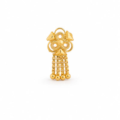 Ornate Floral Crown Multi-Chain Nose Pin
