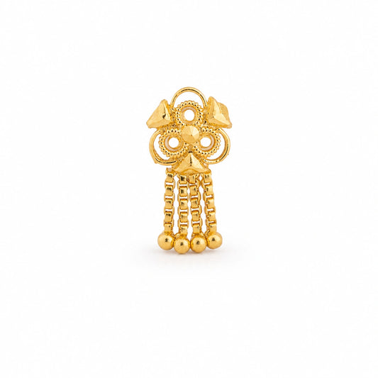 Ornate Floral Crown Multi-Chain Nose Pin