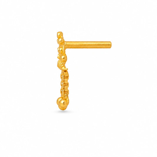 Compact Floral Triple-Drop Nose Pin