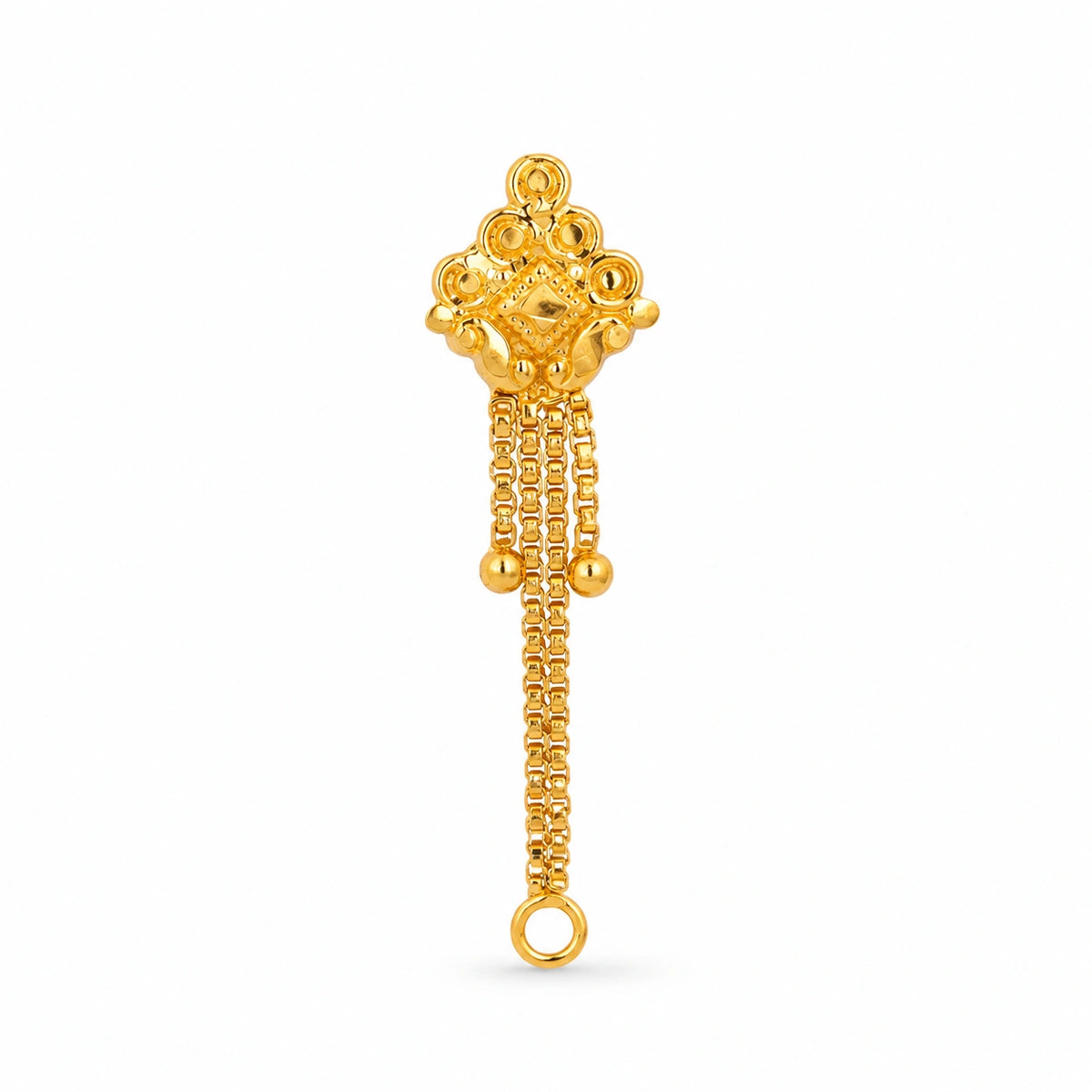 Floral Bead Chain Drop Nose Pin