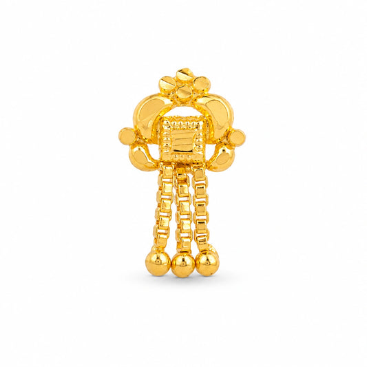 Floral Bead Loop Chain Nose Pin