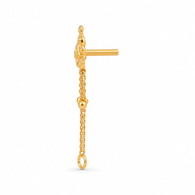 Floral Bead Chain Drop Nose Pin