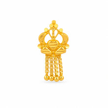 Heart-Motif Floral Long-Drop Nose Pin