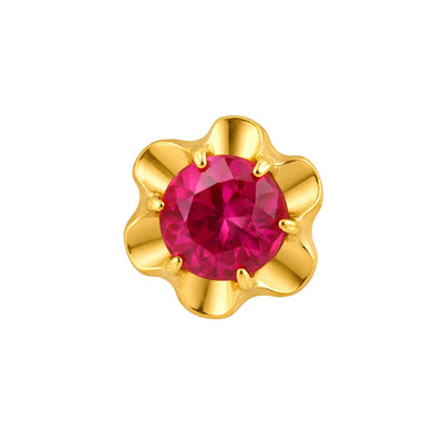 Pink Stone Floral Nose Pin