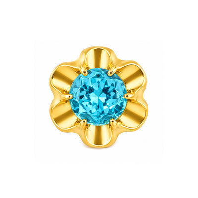 Blue Stone Floral Nose Pin