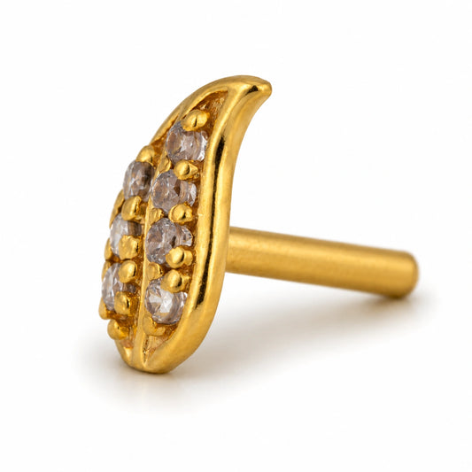 Half-Moon Clear Stone Nose Pin