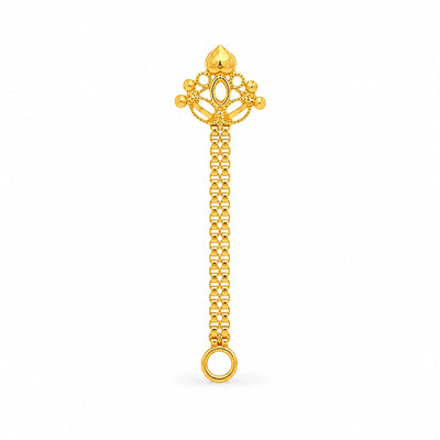Layered Floral Long-Drop Nose Pin