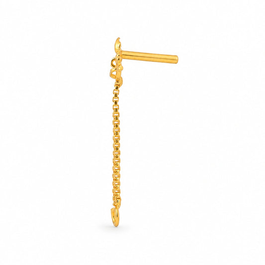 Layered Floral Long-Drop Nose Pin