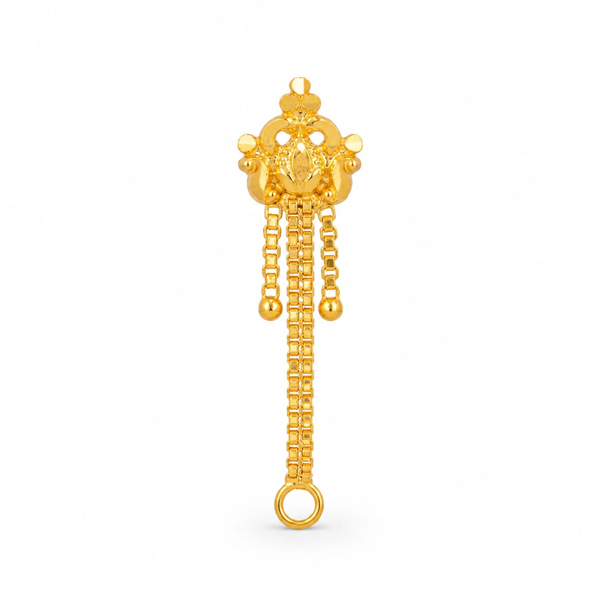 Decorative Floral Multi-Chain Nose Pin