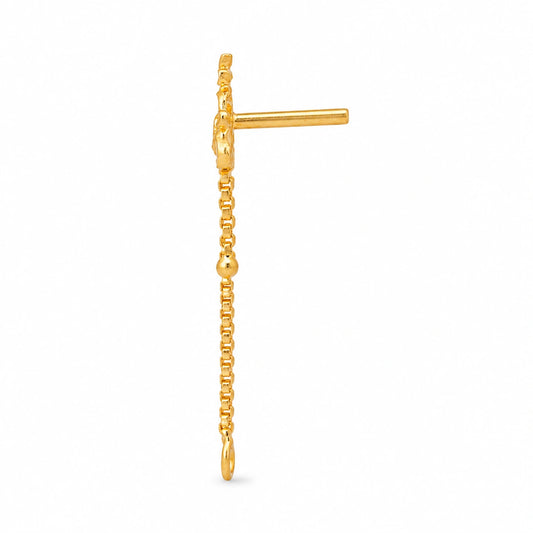 Decorative Floral Multi-Chain Nose Pin