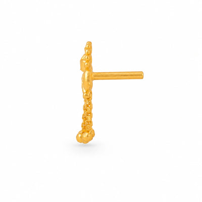 Floral Chain Sphere Drop Nose Pin