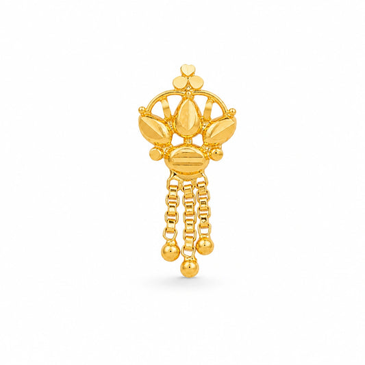 Floral Chain Sphere Drop Nose Pin