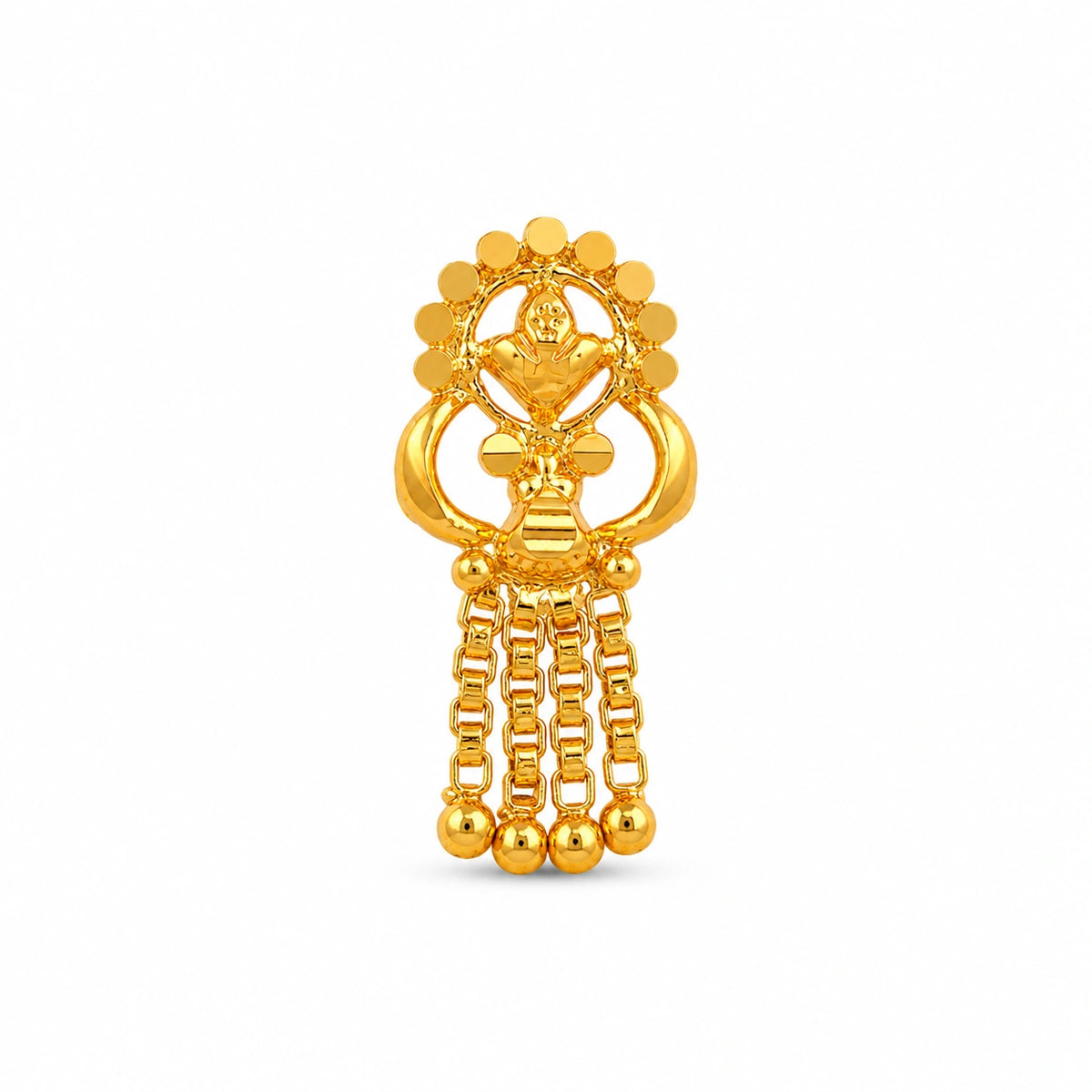 Intricate Floral Openwork Chain Nose Pin