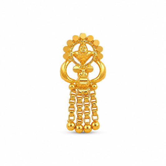 Intricate Floral Openwork Chain Nose Pin