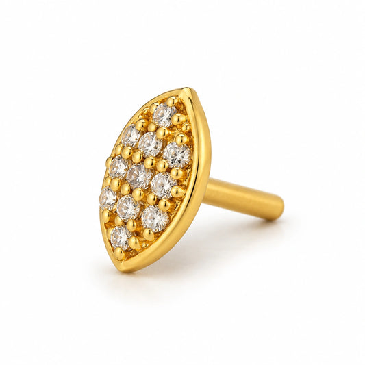 Half-Moon Bead Accent Nose Pin
