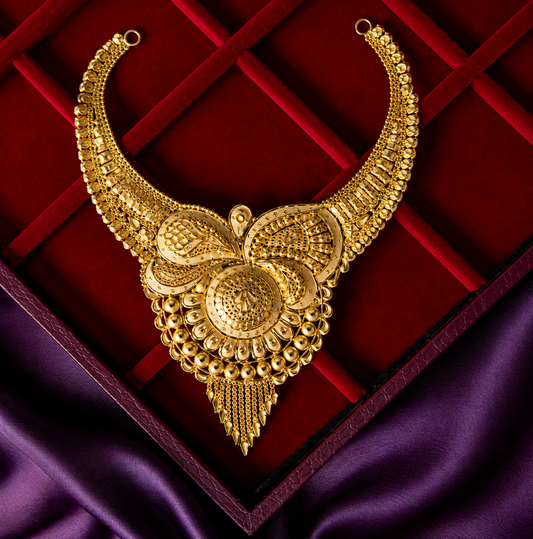 Statement Filigree Floral Gold Necklace