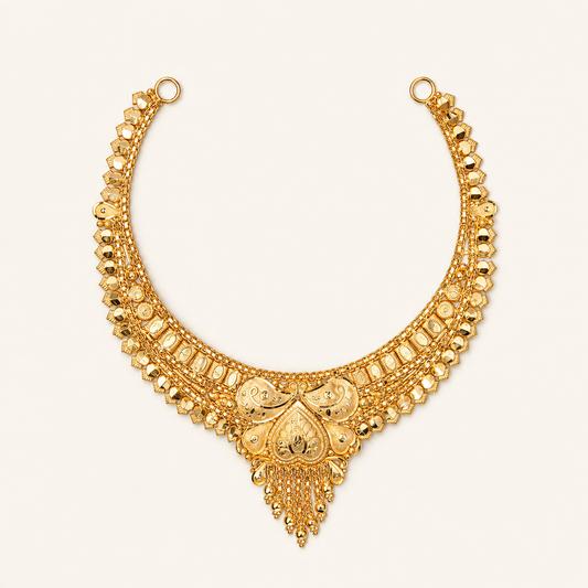 Traditional Crescent Gold Necklace