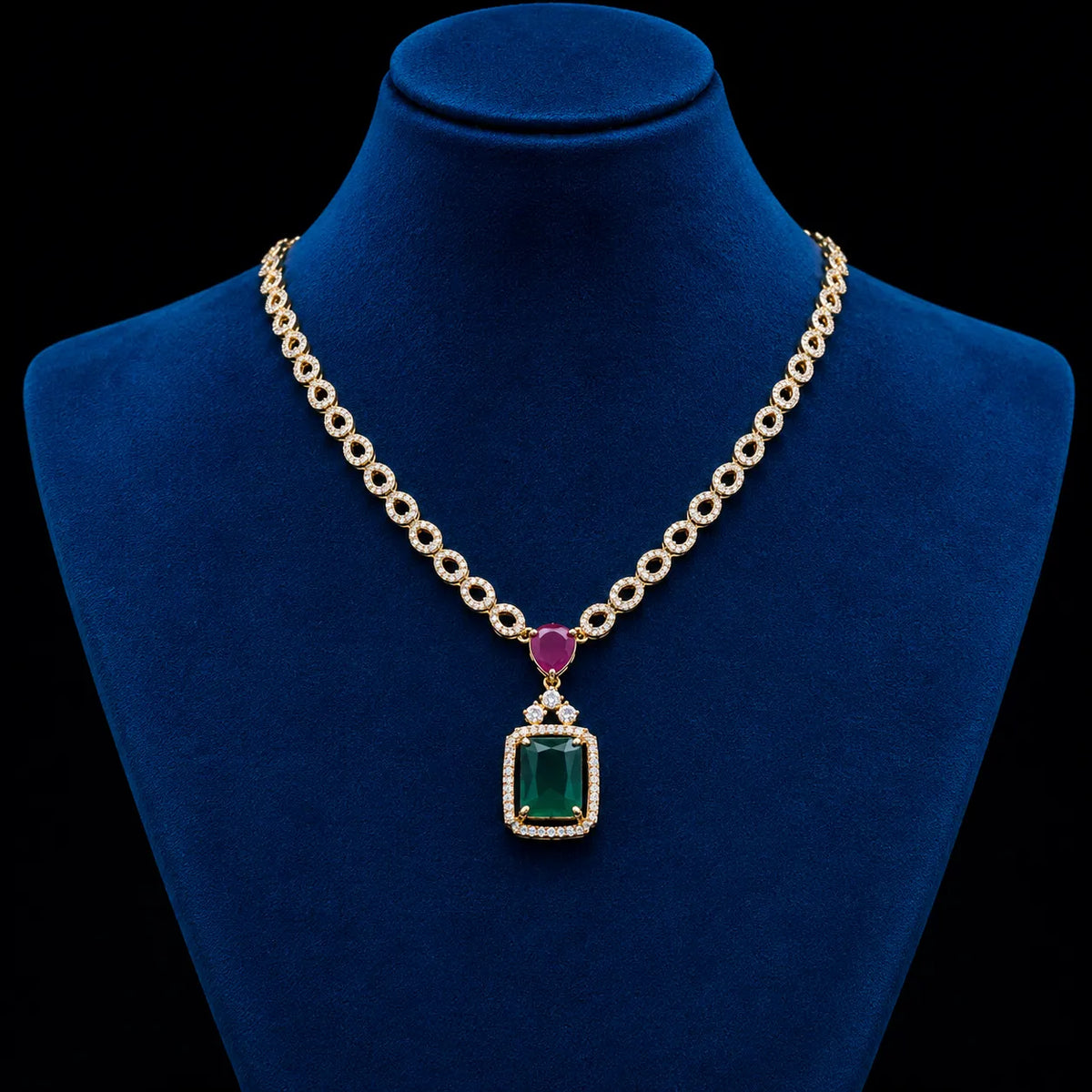 Green Stone Pendant Necklace