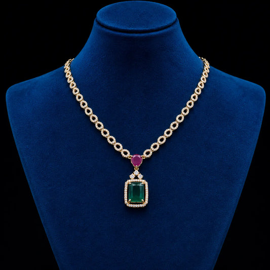Green Stone Pendant Necklace
