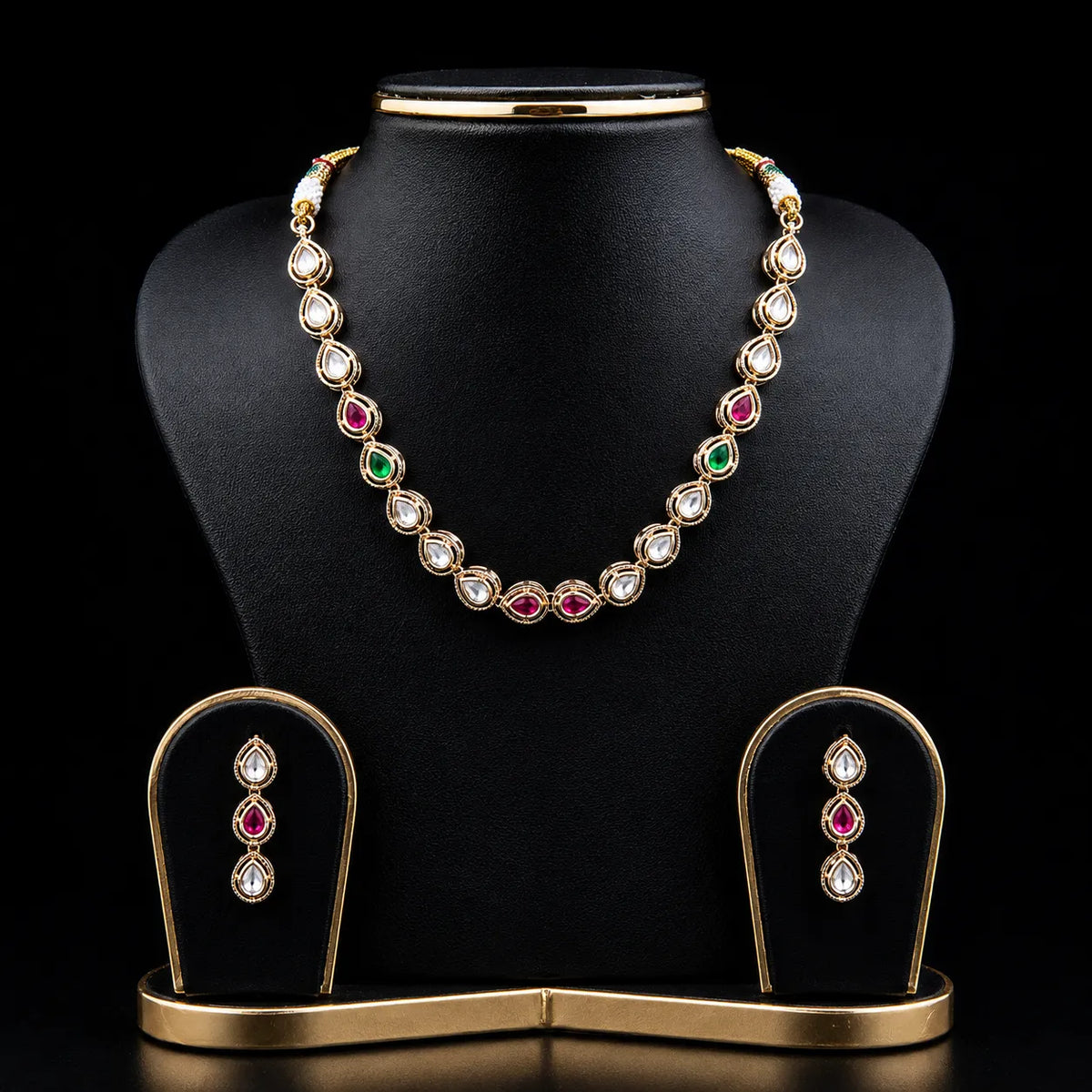 Multicolour Teardrop Necklace Set