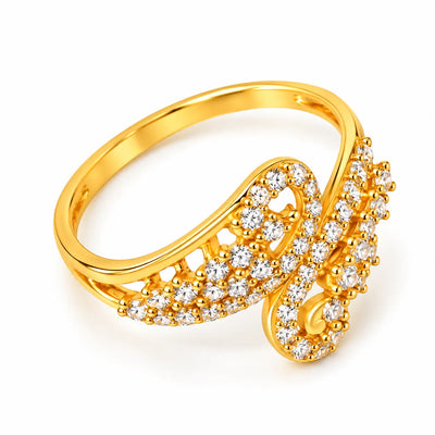 Gold Pavé Swirl Ring