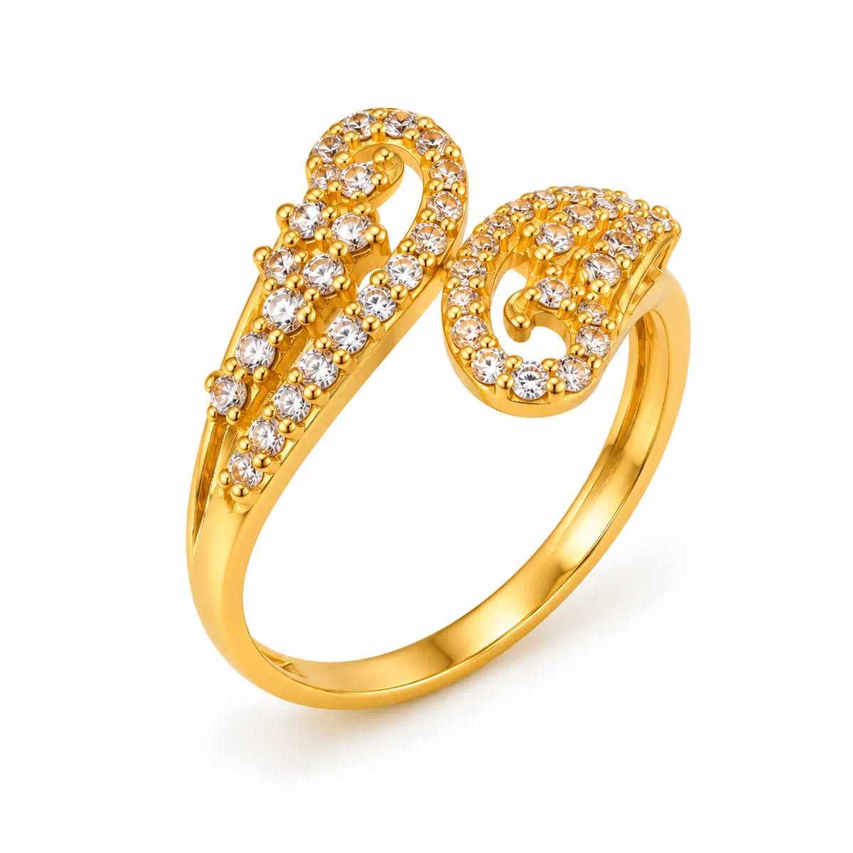 Gold Pavé Swirl Ring
