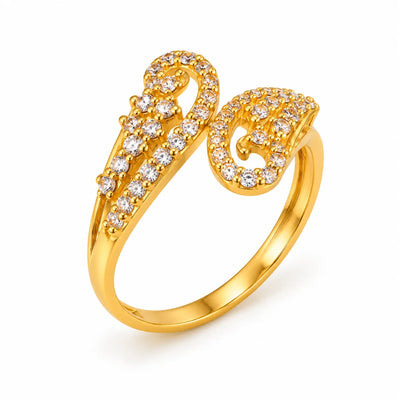 Gold Pavé Swirl Ring