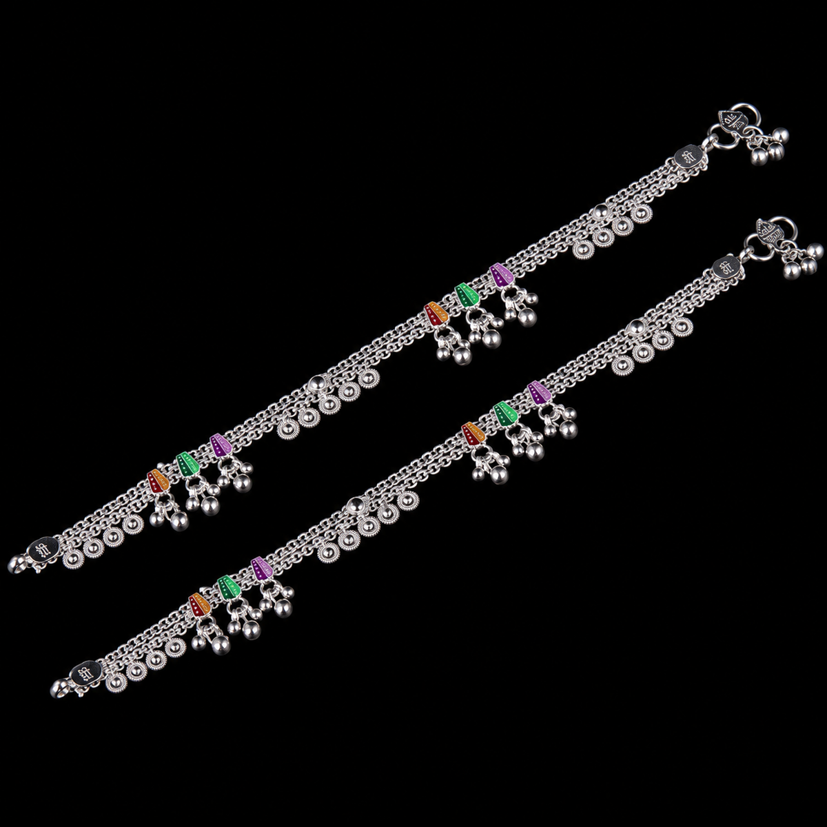 Colourful Temple-Style Charm Payal