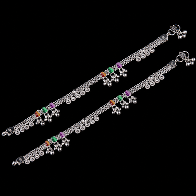 Colourful Temple-Style Charm Payal