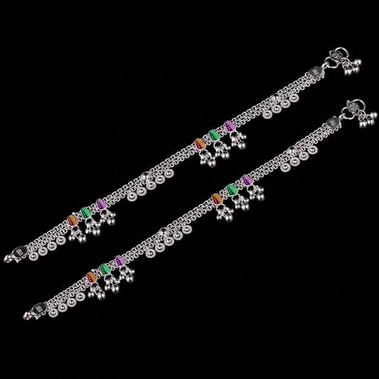 Colourful Temple-Style Charm Payal