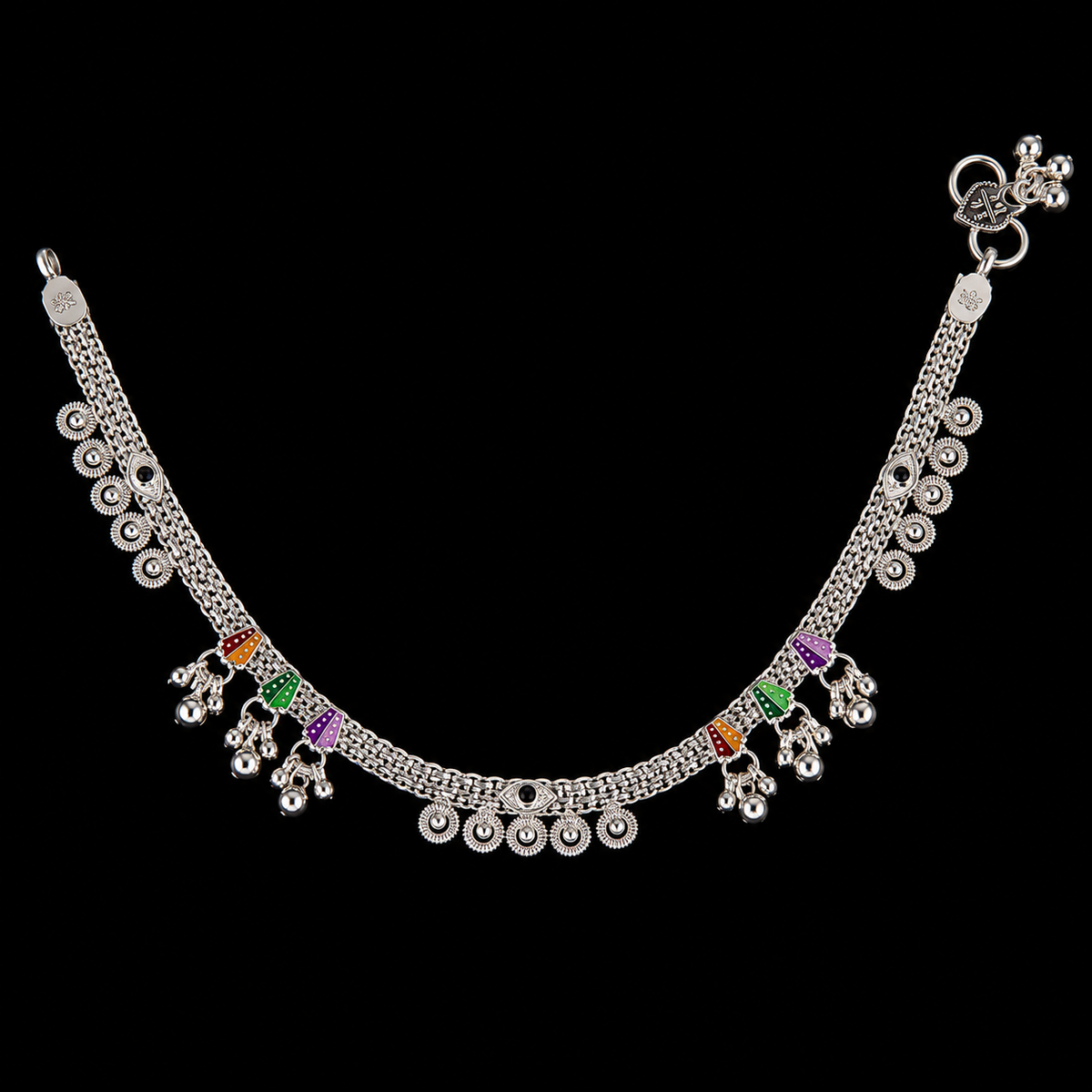 Colourful Temple-Style Charm Payal