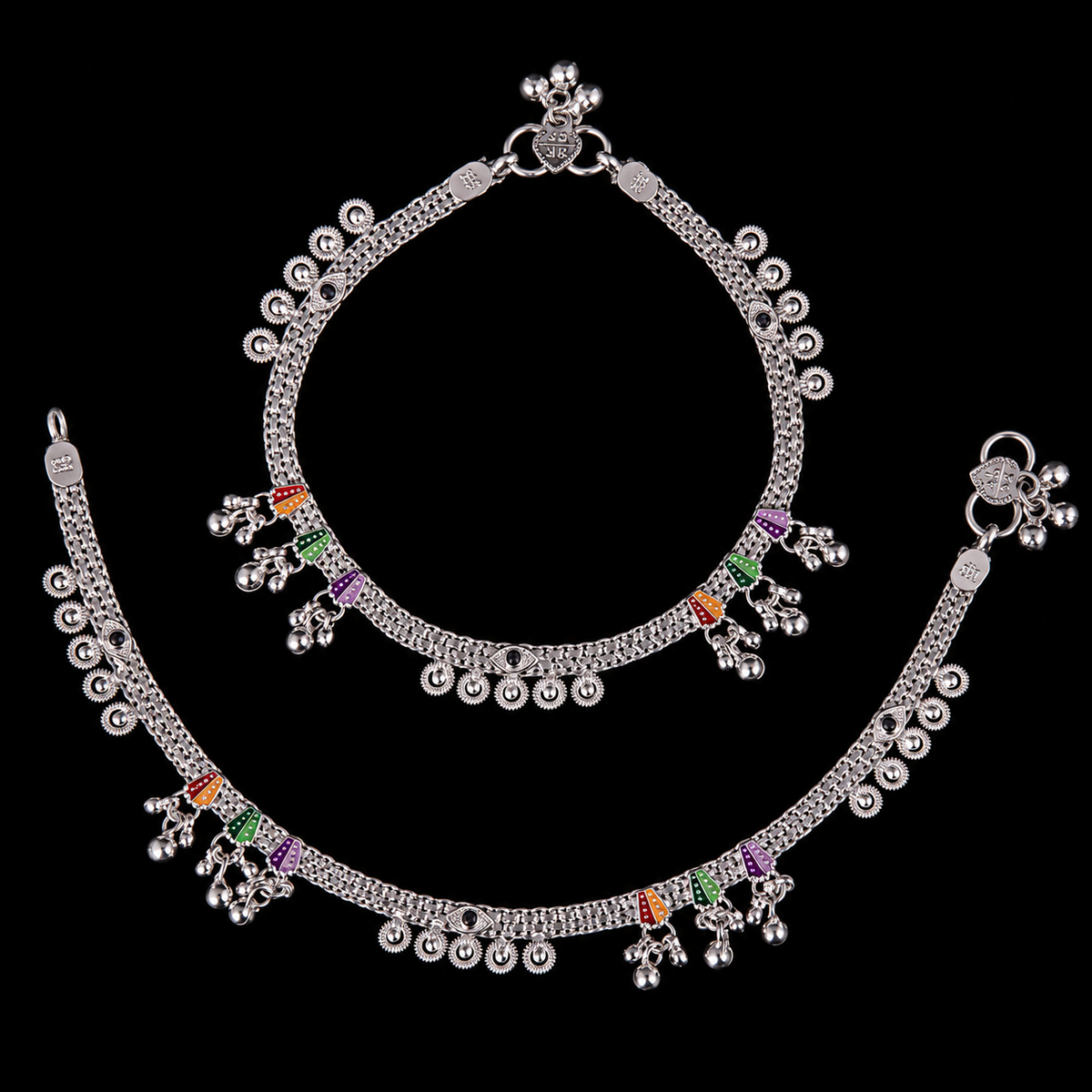 Colourful Temple-Style Charm Payal
