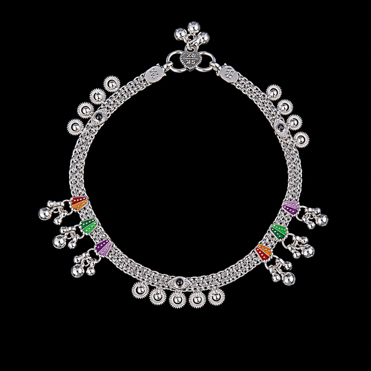 Colourful Temple-Style Charm Payal