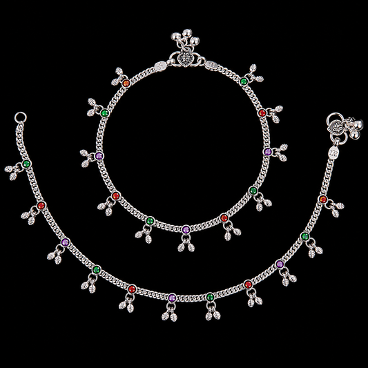 Multicolour Gemstone Charm Payal