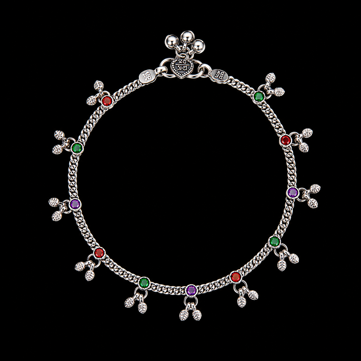 Multicolour Gemstone Charm Payal