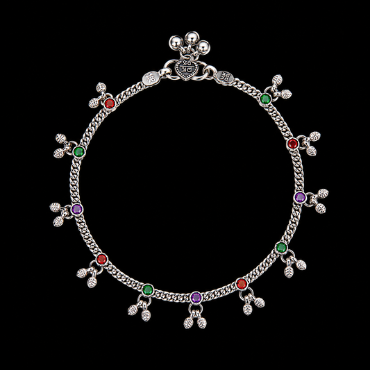 Multicolour Gemstone Charm Payal