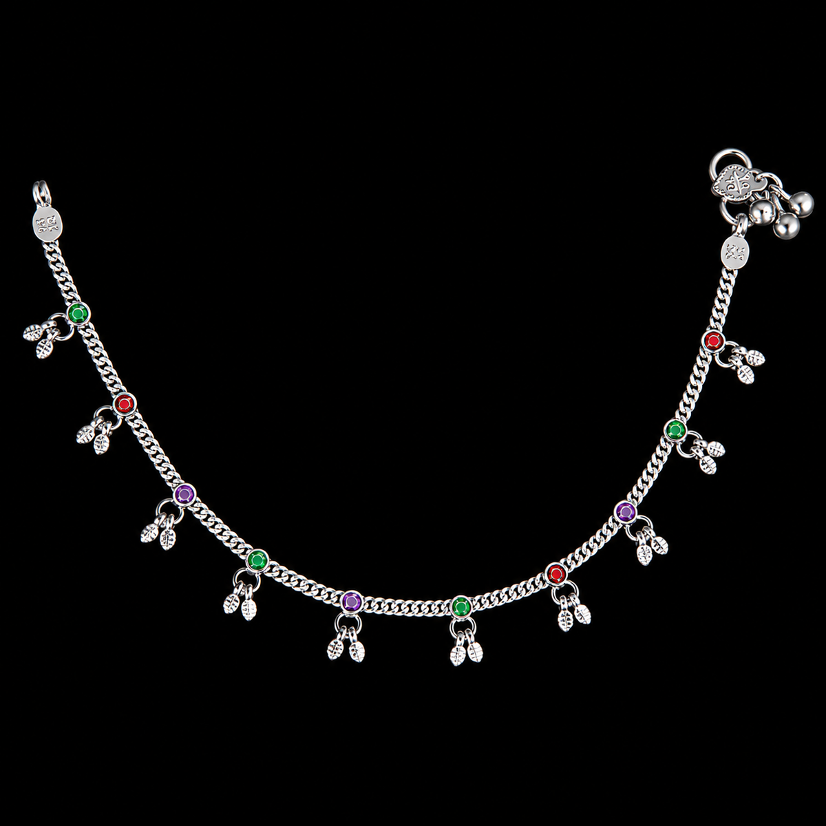 Multicolour Gemstone Charm Payal