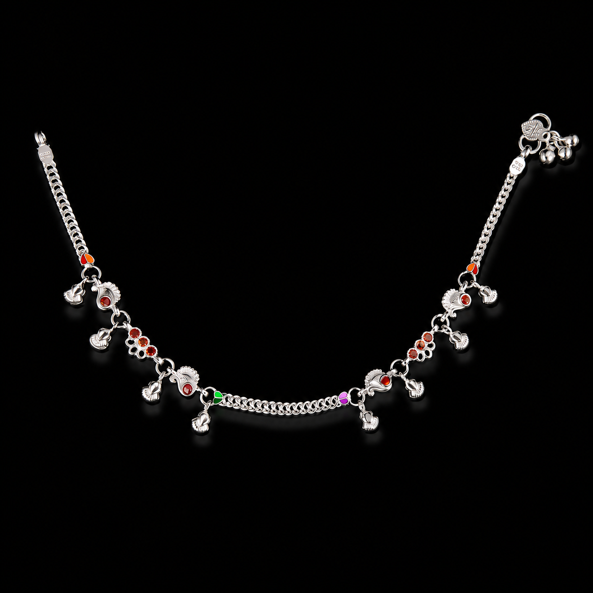Peacock Charm Multicolour Payal