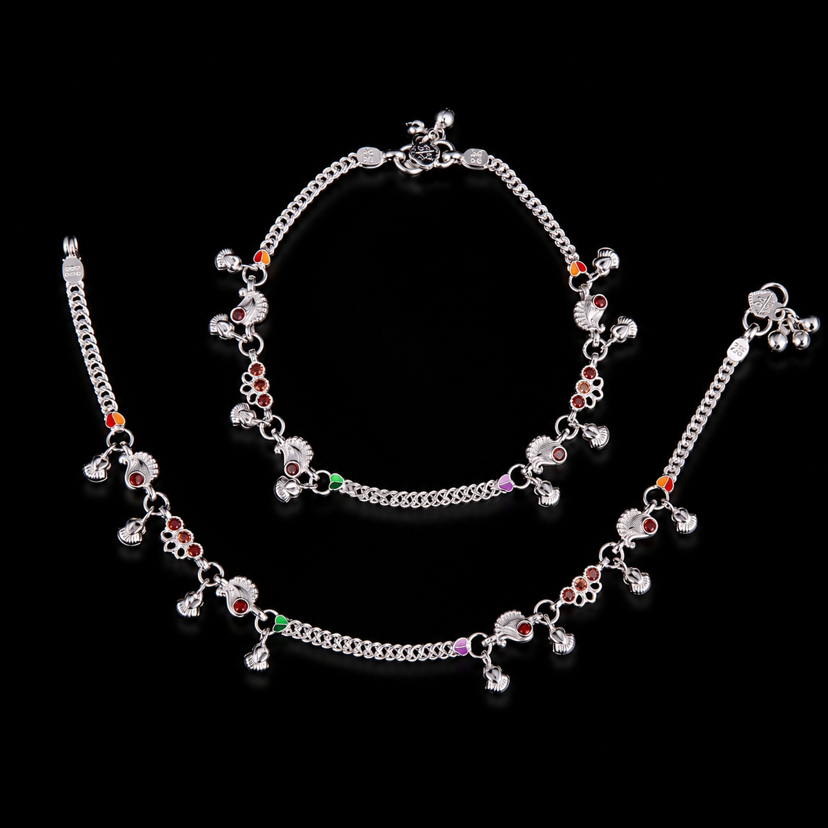 Peacock Charm Multicolour Payal