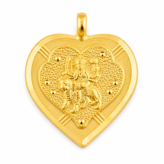 Heart-Shaped Polished Border Devotional Pendant