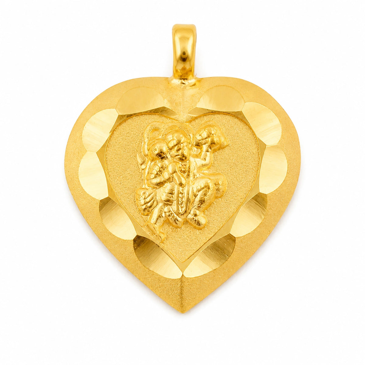 Heart-Shaped Devotional Pendant with Textured Background