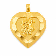 Heart-Shaped Devotional Pendant with Textured Background