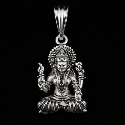 Oval Ganesha Openwork Silver Pendant