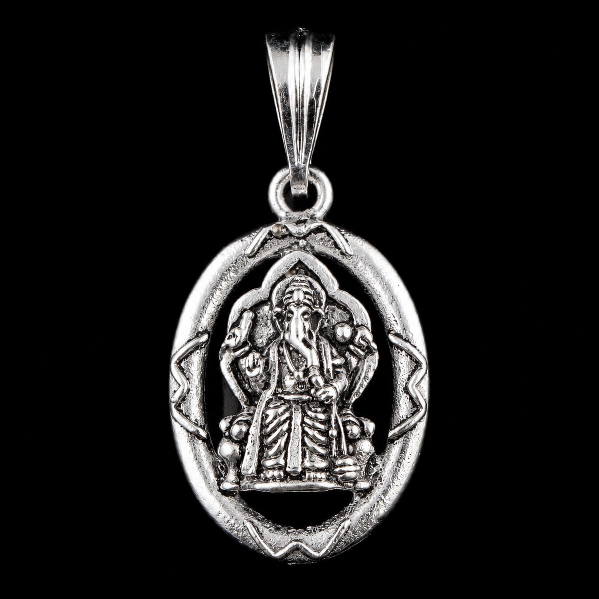 Detailed Ganesha Silver Pendant