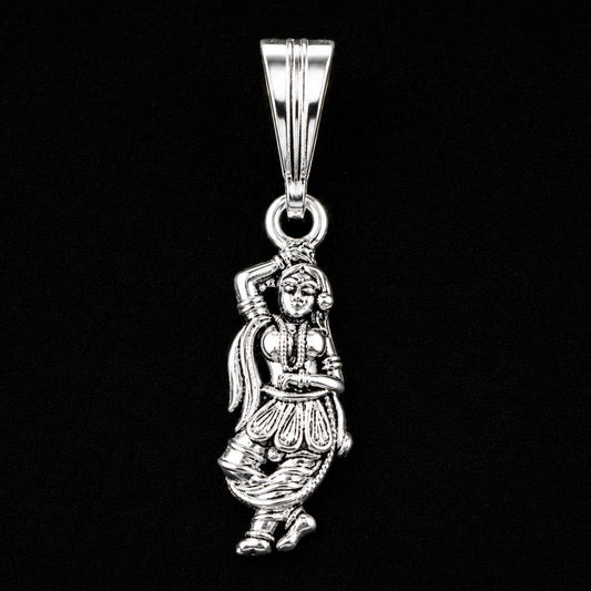 Slim Devotional Goddess Silver Pendant