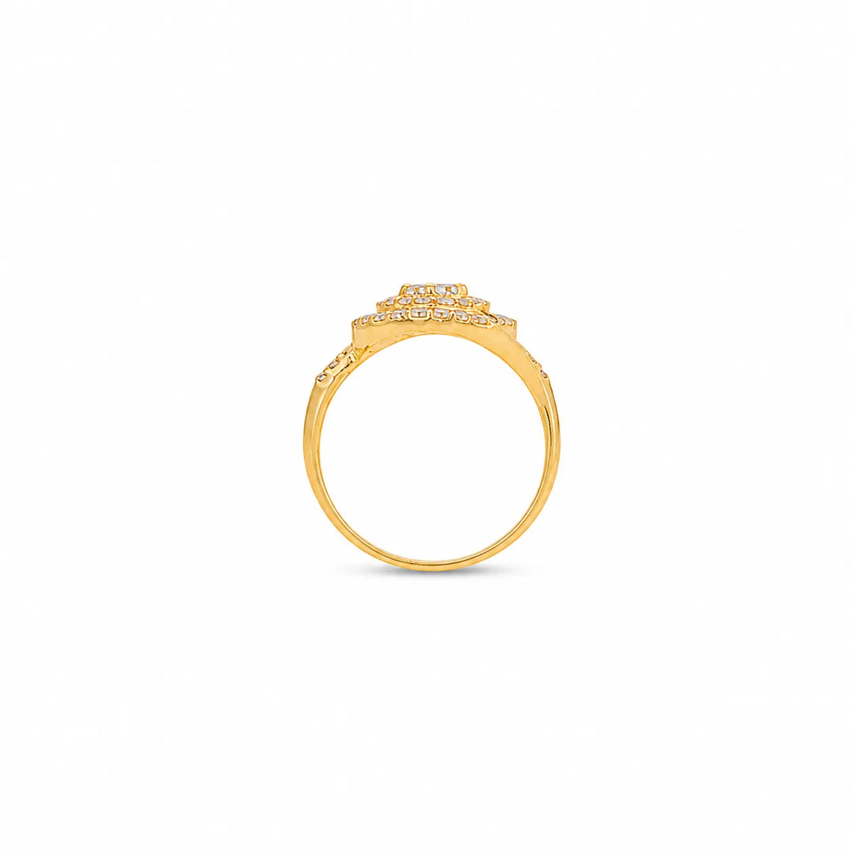 Crystal Studded Floral Ring for Women