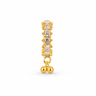 Slim Stone Row Hoop Nose Pin