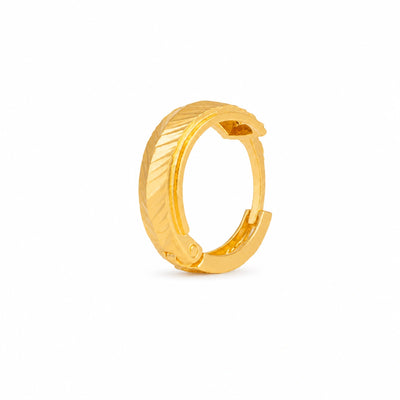 Slim Textured Panel Hoop Nose Pin