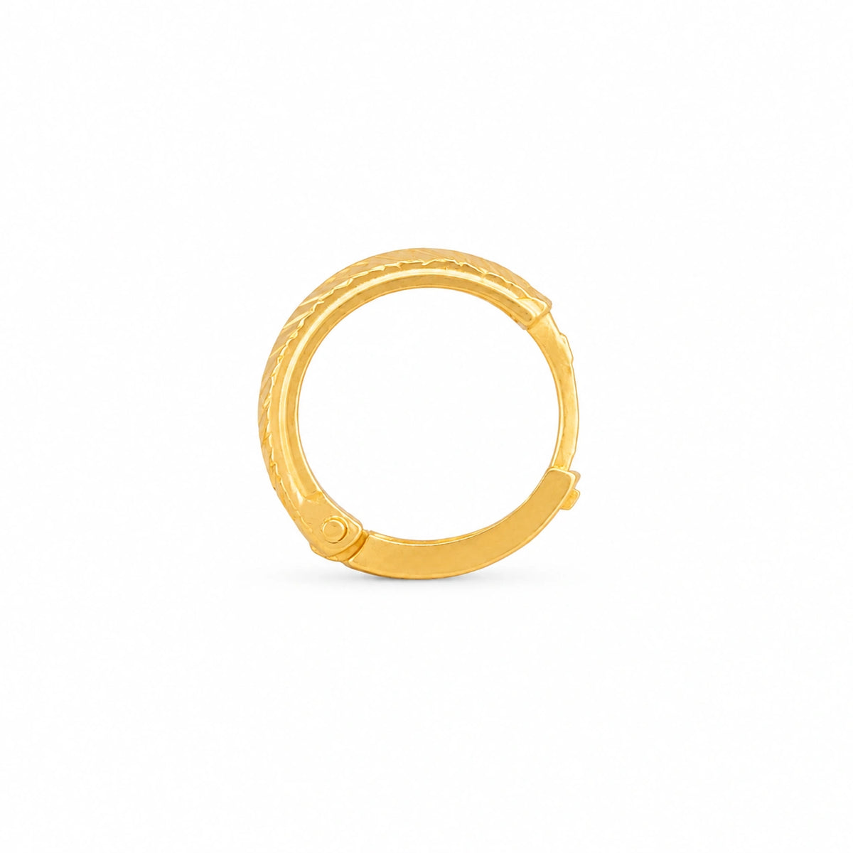 Slim Textured Panel Hoop Nose Pin