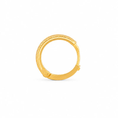 Slim Textured Panel Hoop Nose Pin